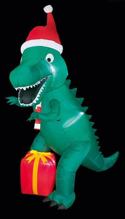 Premier - 2.1m Inflatable Santa Hat wearing T-Rex, 214cm
