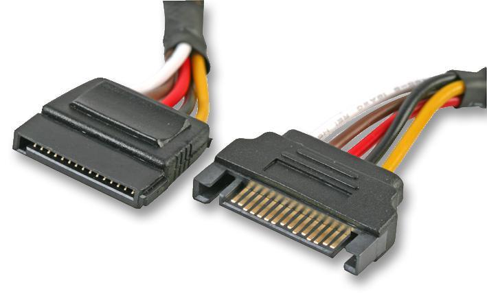 15 Pin Male to Female SATA Power Extension Lead, 30cm