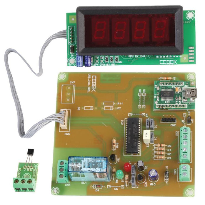 4-Digit x 0.5" LED USB Thermostat & Thermometer with Relay