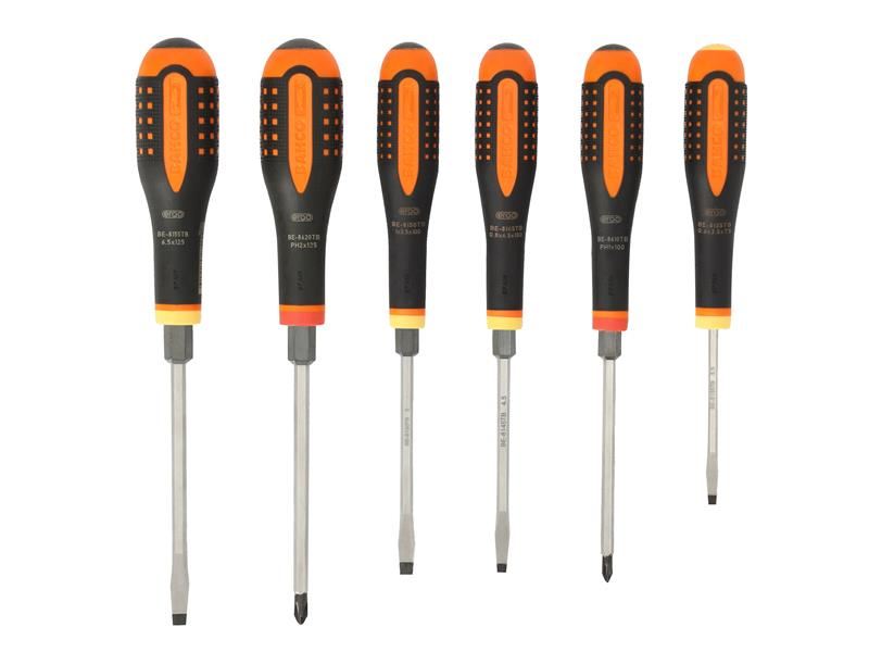 BE-9881TB ERGO™ Through Blade Screwdriver Set, 6 Piece