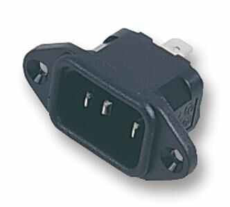 BULGIN LIMITED - IEC Panel Plug Black 2.8mm Tab