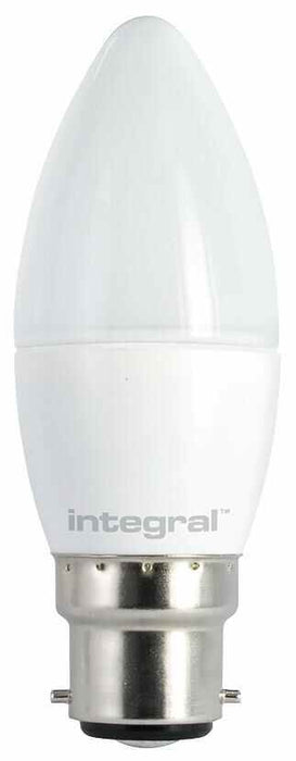 INTEGRAL LED - 3.8W B22 LED Candle Bulb, Clear Warm White 250lm