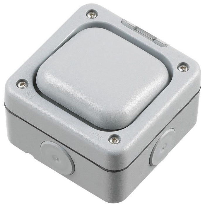 Masterseal Plus 10A 2 Way SP Outdoor Switch, IP66 Grey