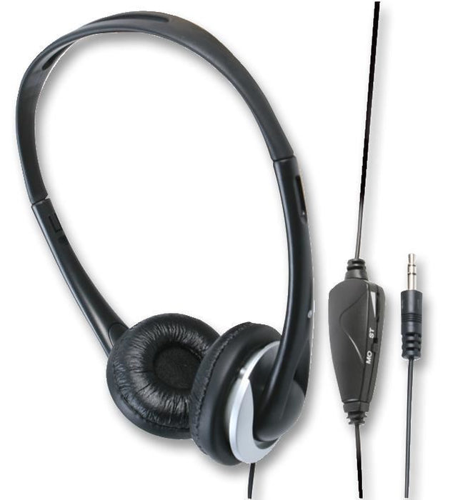 On-Ear Headphones with Volume Control 6m Lead