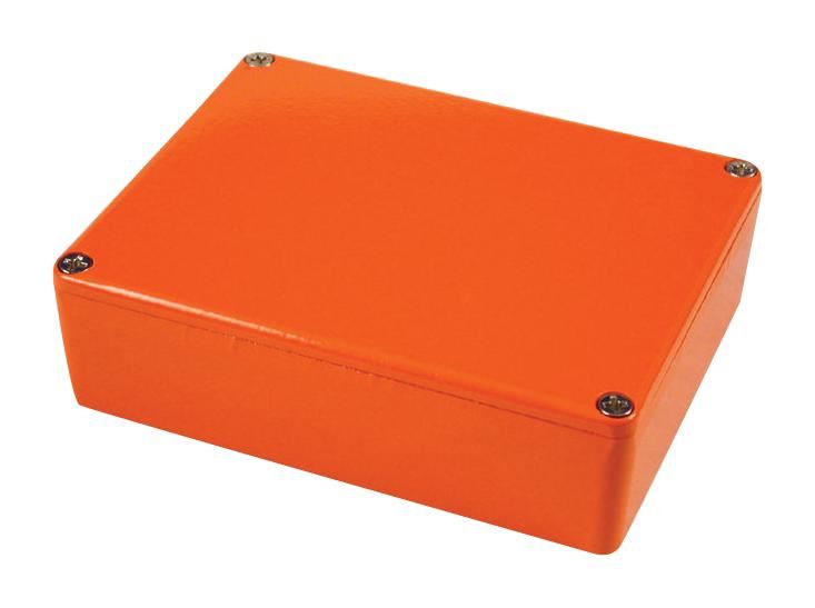 IP54 Orange Stomp Box Aluminium Instrument Enclosure - 145x121x39mm