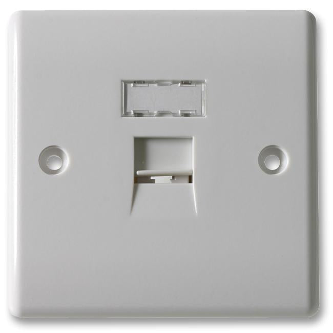 1 Gang RJ45 Data Socket, White