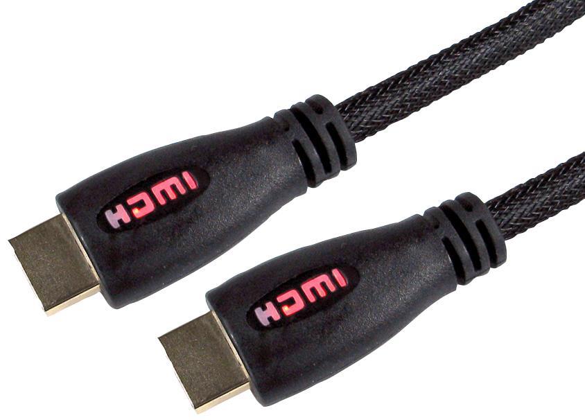 High Speed HDMI Lead Male to Male Red LED Display Braided