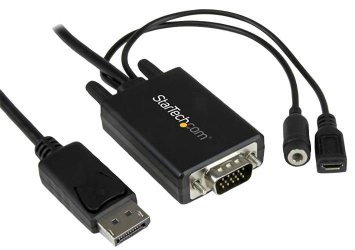 2m DisplayPort to VGA Adaptor Lead with Audio