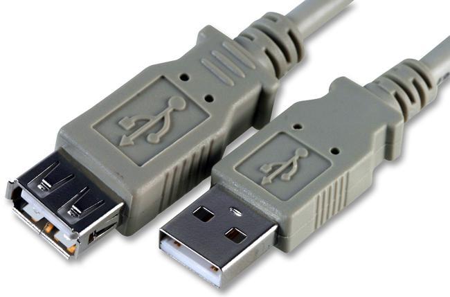 USB 2.0 A Plug to A Socket Lead, 1.8m