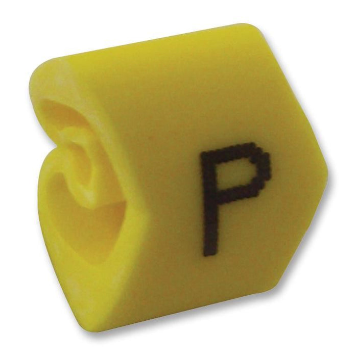 G-Type Cable Marker, P, Black/Yellow, G4/10, Pack of 500