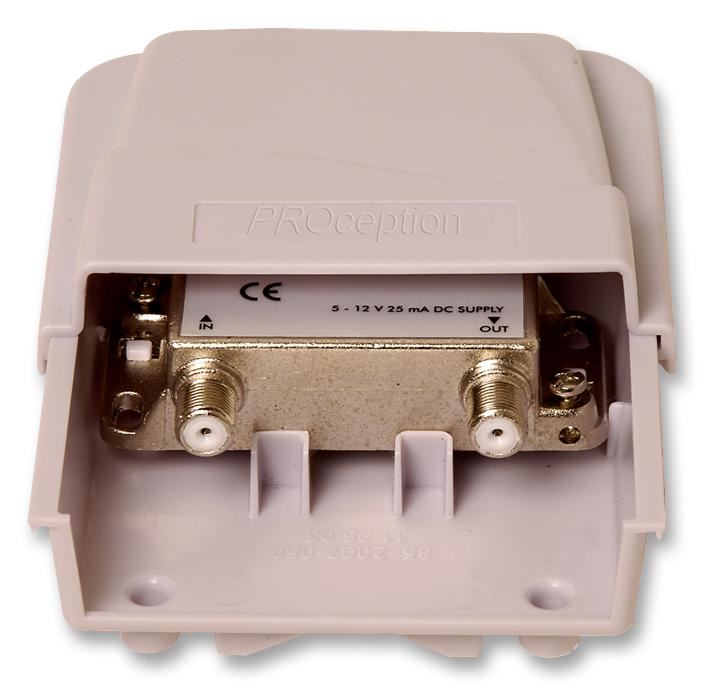 Screened Masthead Amplifier 1 Input 1 Output Low-Noise UHF