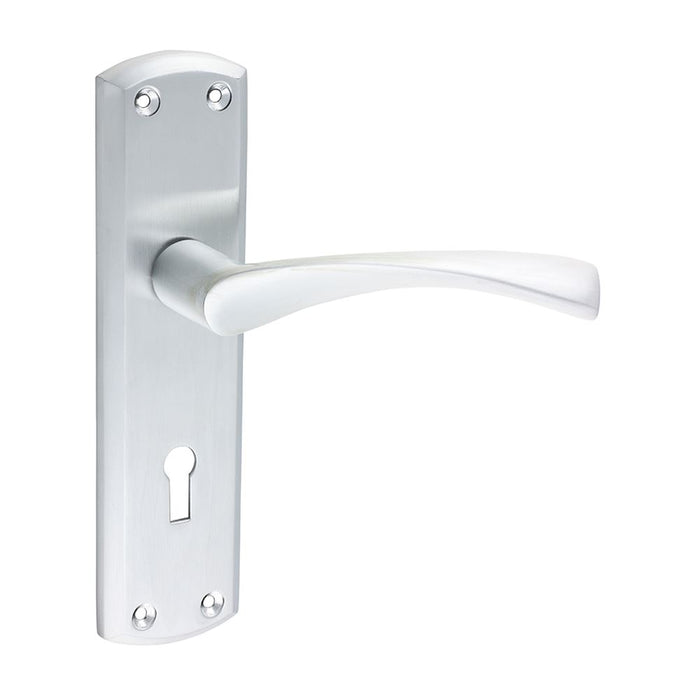 Zeta Lock Handles - Satin Chrome (Size 175 x 45 - 2 Pieces)