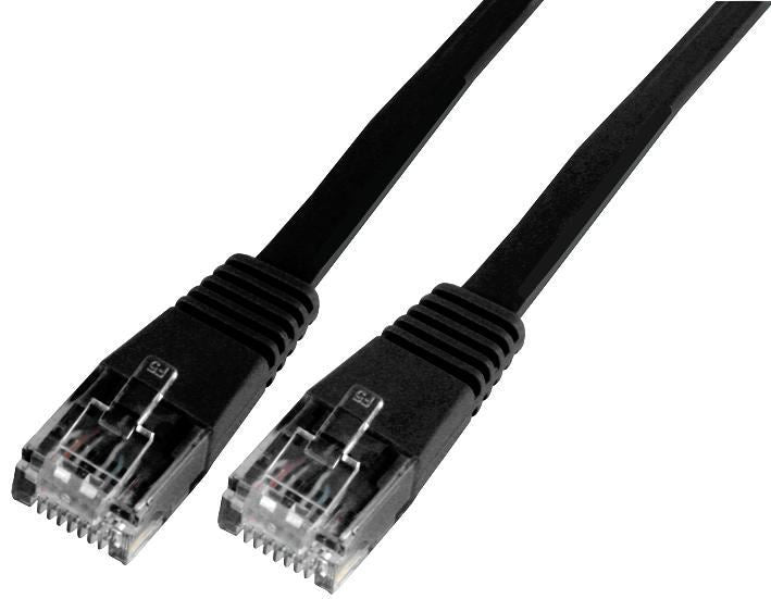 Black Flat Cat5e UTP Ethernet Patch Lead