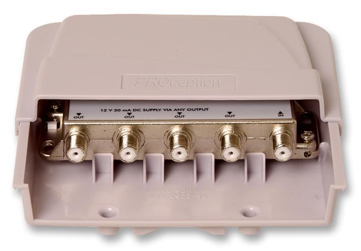 4-Way Screened Masthead Amplifier 1 Input 4 Outputs 10dB Low-Noise UHF