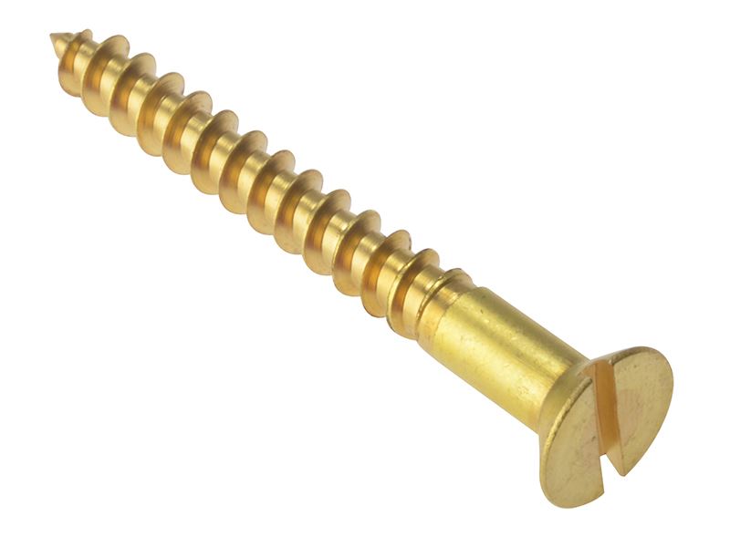 Wood Screws, Slotted, CSK, Brass