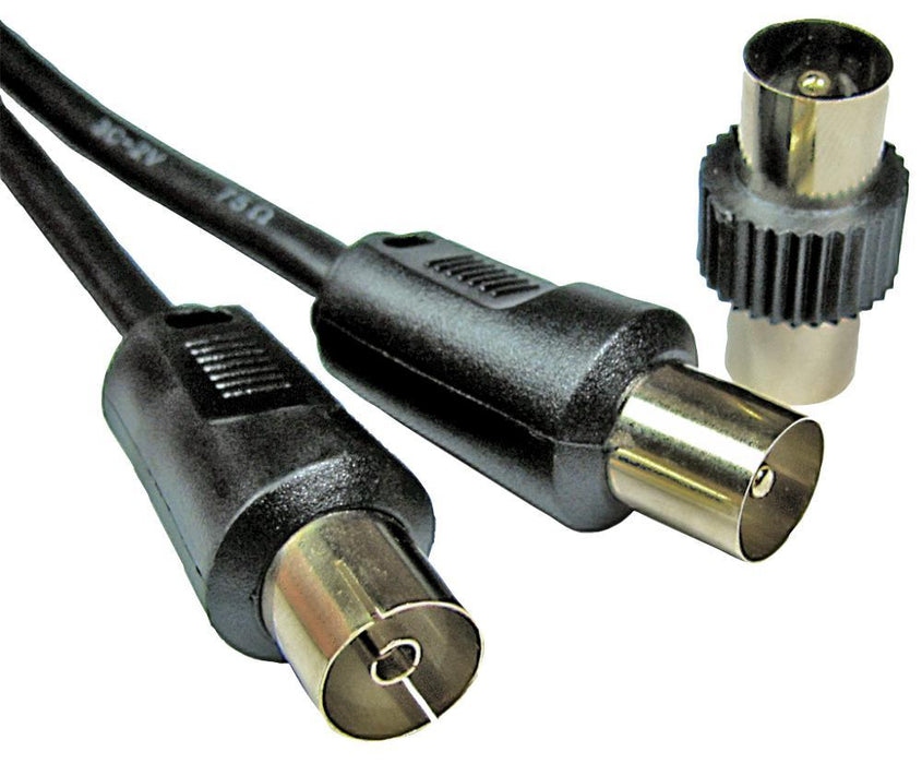 TV Aerial Coaxial Lead Male to Female, Black