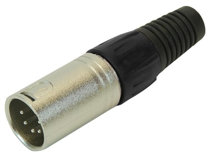 XLR Plug with Black Coloured Strain Relief