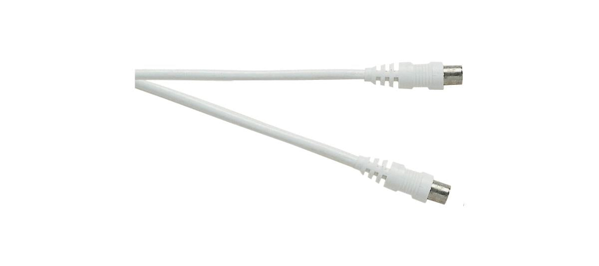 2m Coaxial Fly Lead Kit with Combination Couplers, 2m White