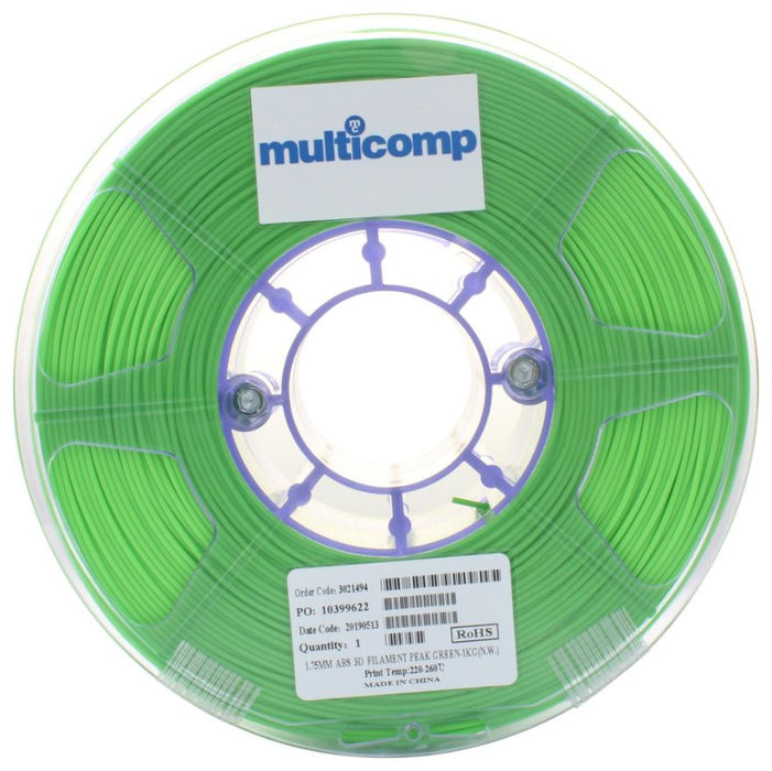 1.75mm Peak Green ABS Filament for 3D Printer, 1kg