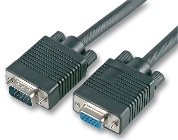 2m Black Plug to Socket SVGA Extension Lead
