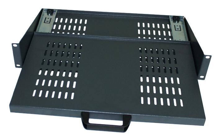 2U Steel Cantilever Telescopic Rack Shelf for 19" Enclosure - 280mm Deep