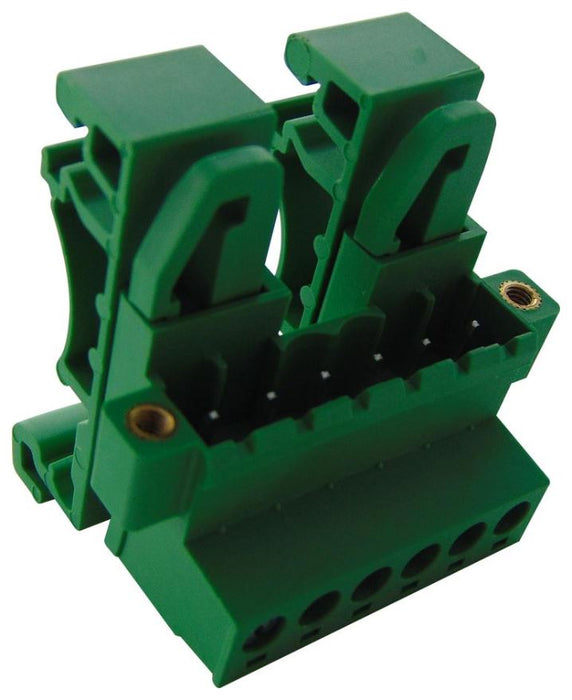 5mm Pluggable DIN Rail Horizontal Flanged PCB Terminal Block, 6 Poles, 40mm