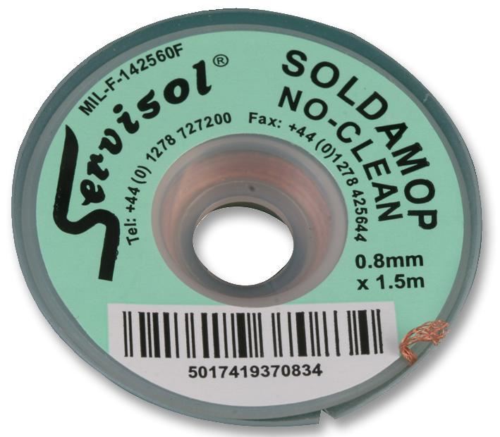 SERVISOL - Soldamop Desoldering Braid 0.8mm x 1.5m Green