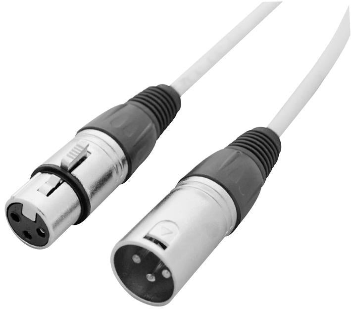 3 Pin XLR Male to Female DMX Lead White