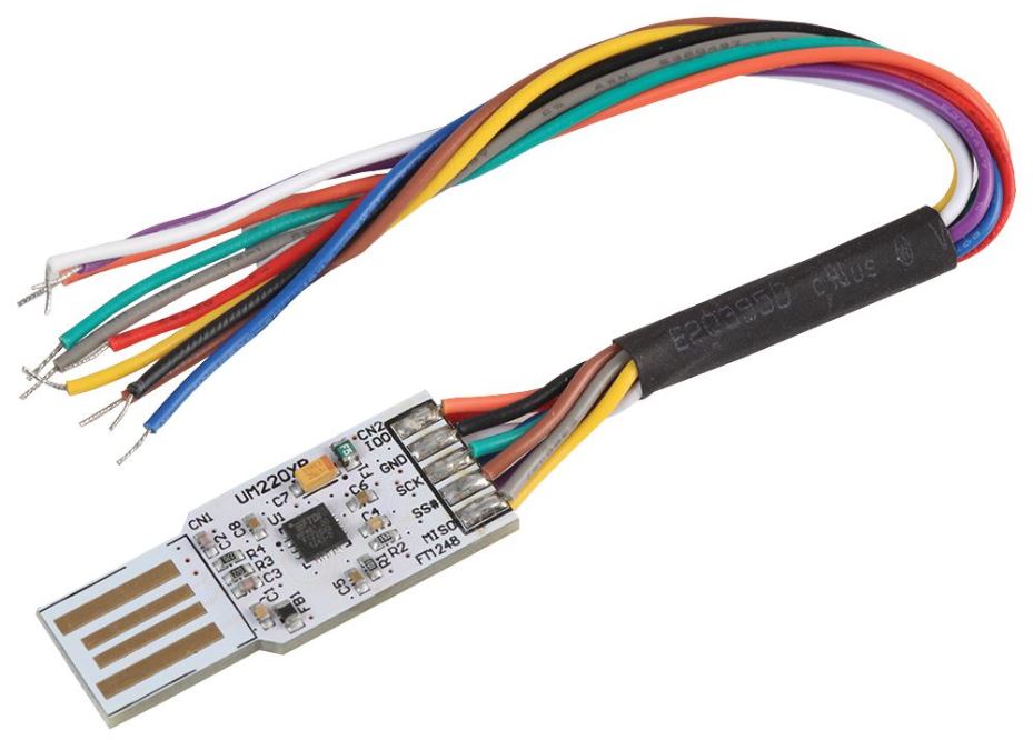 USB to 4bit SPI/FT1248 Breakout Module based on FT220XQ USB 4bit SPI/FT1248 IC - Wire Ended Connection