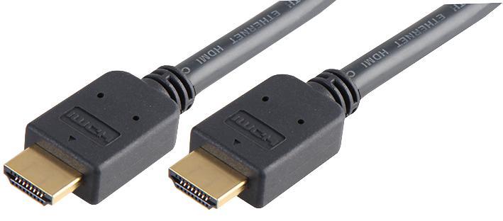 High Speed HDMI Lead, Male to Male, Gold Plated Connectors, 1.8m Black