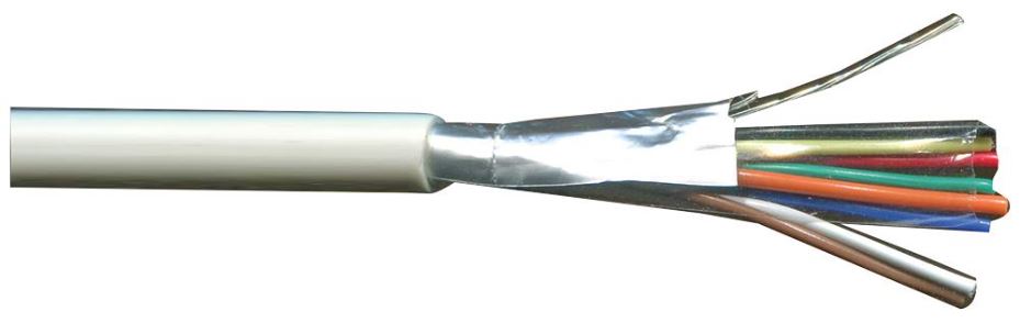 8-Core Screened Alarm Cable, 0.22m², White, 100m