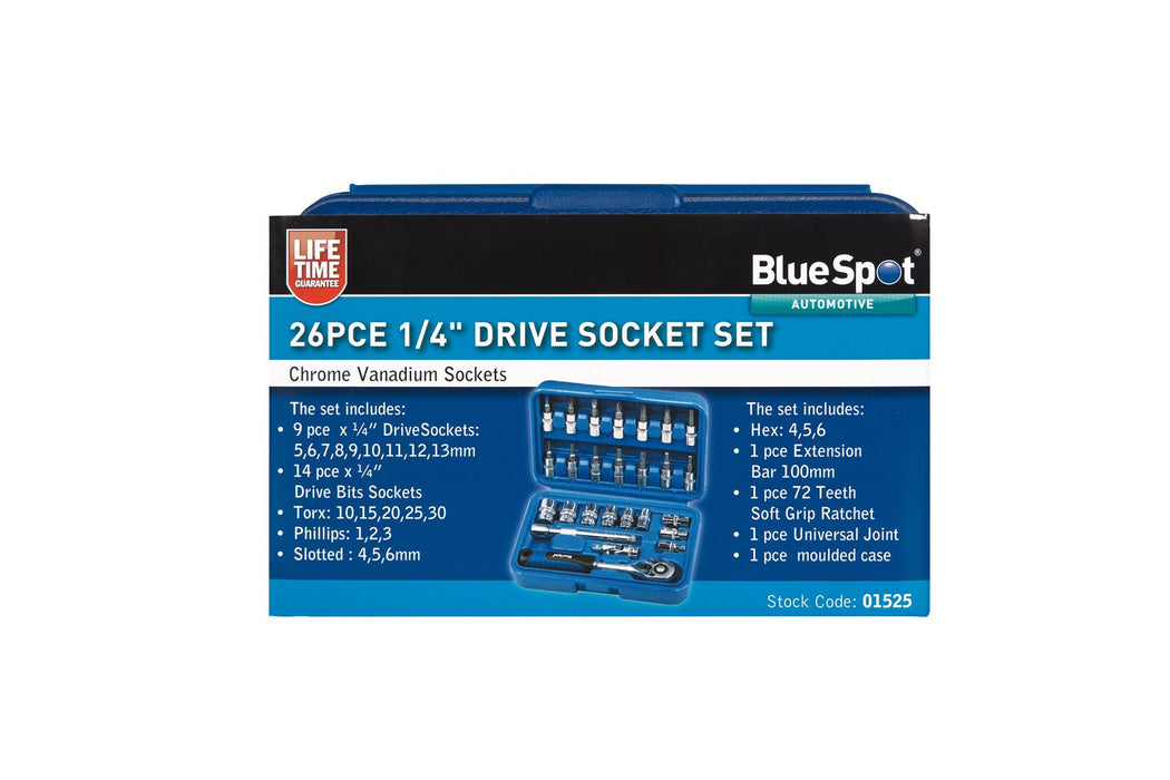 26 Pce 1/4" Drive Socket Set