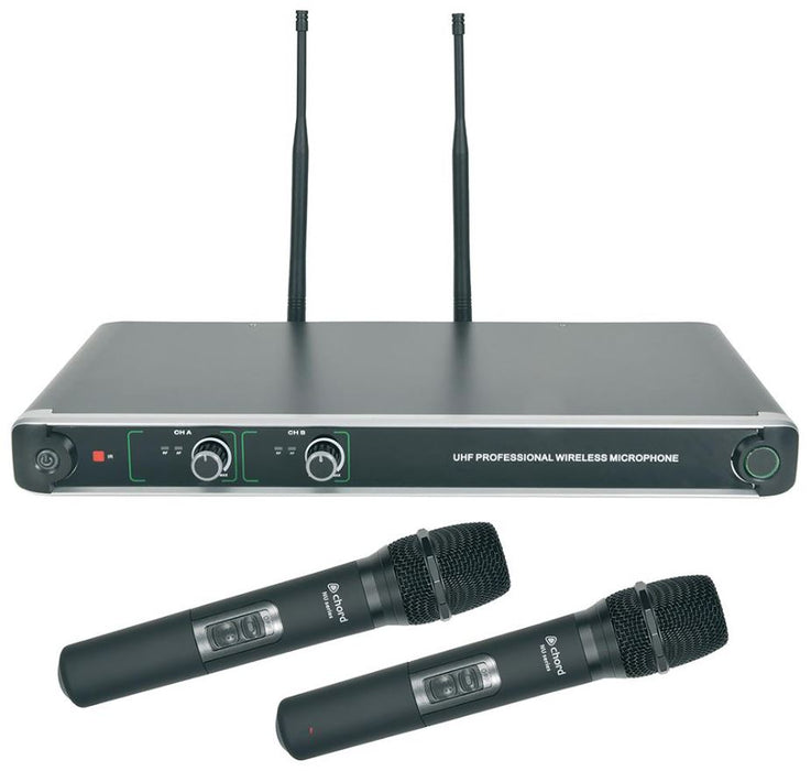 Dual UHF Handheld Microphones Wireless System