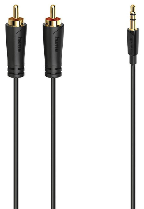 Gold Plated Stereo 3.5mm Jack to 2x RCA Audio Lead, 1.5m