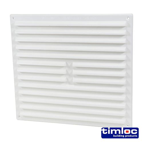 Louvre Grille Vent with Flyscreen - White