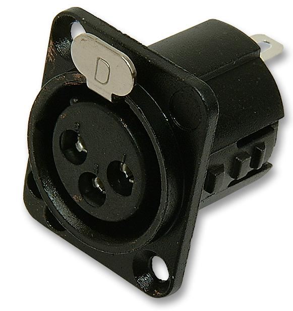 XLR Panel Socket, Black