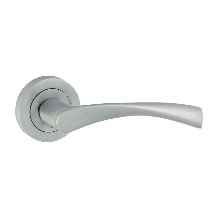 Edleston Lever On Rose Handles - Satin Chrome (Size 51mm - 2 Pieces)