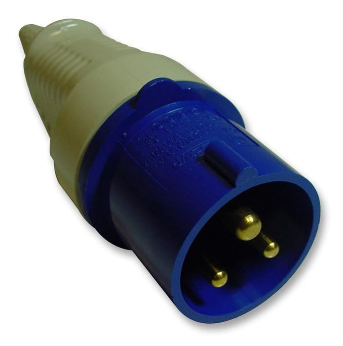 16A, 230V, Cable Mount CEE Plug, 2P+E, Blue, IP44