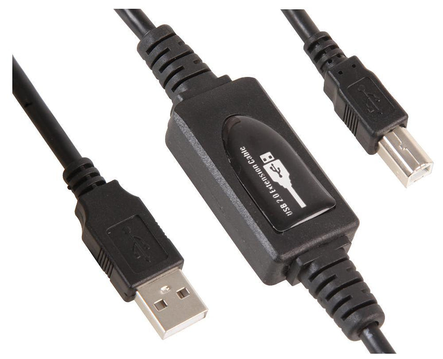 USB 2.0 A Plug to B Plug Active Booster Cable