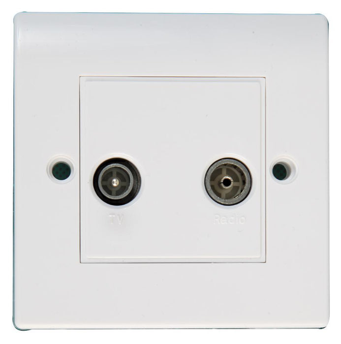 V30-121 TV/Radio Twin Coaxial Wall Plate