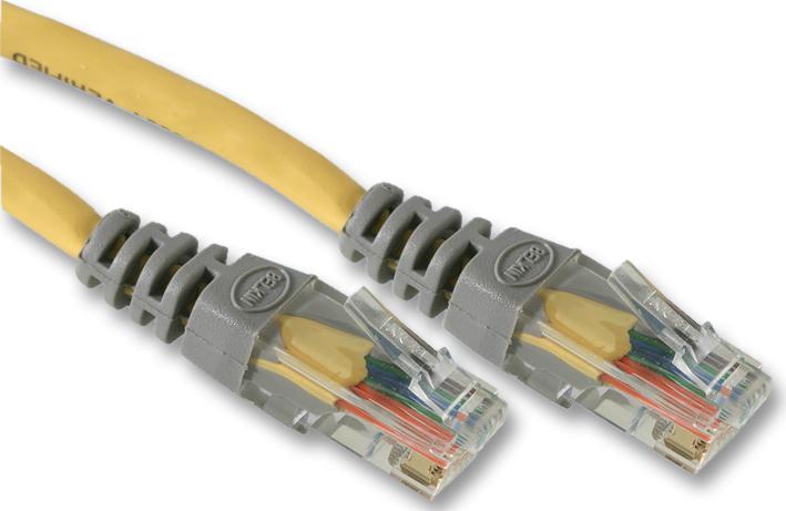 RJ45 Cat5e UTP Network Crossover Lead, 3m Yellow