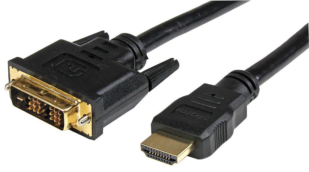 HDMI Male to DVI-D Male Lead - Black