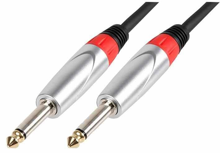 6.35mm (1/4") Mono Jack Plug to Plug Lead, 1m