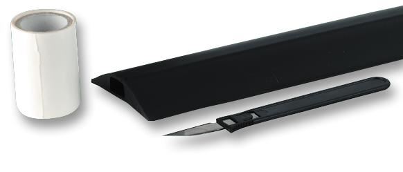 Cable Protector Single Channel 16 x 8mm Black 1m