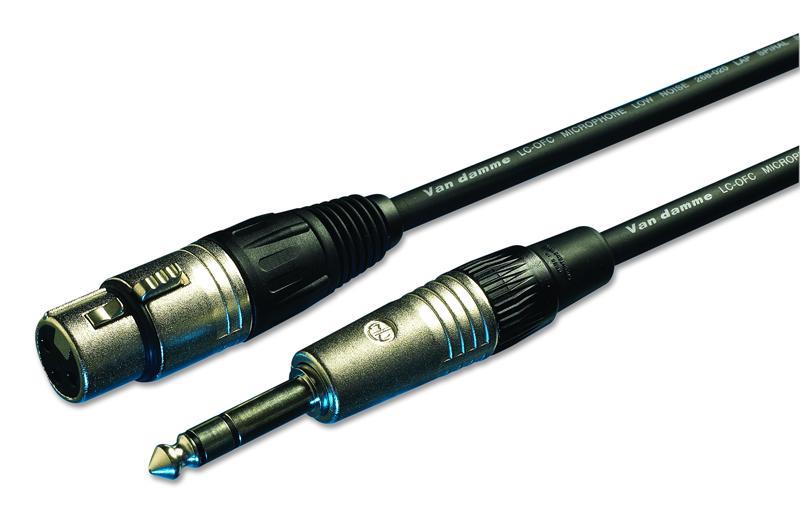 3 Pin XLR Socket to 6.35mm (1/4") Stereo Jack Plug Lead - Black