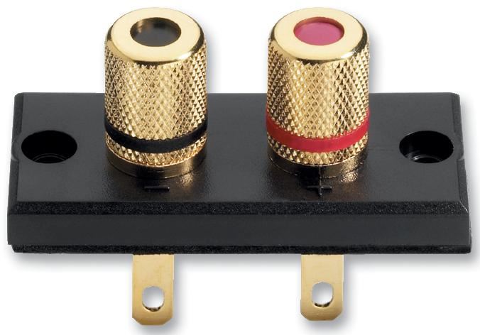 Mounted Speaker Terminals, Black & Red