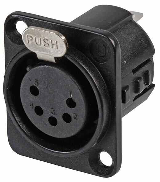 XLR Panel Socket, Black