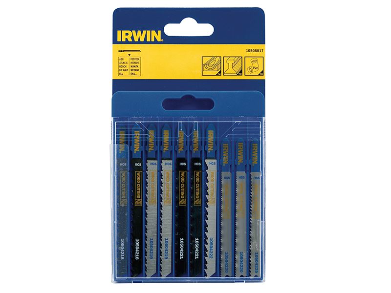 HCS/HSS T-Shank Jigsaw Blade Set, 10 Piece