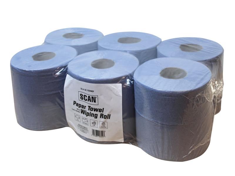 Paper Towel Wiping Roll 2-Ply 176mm x 150m (Pack 6)