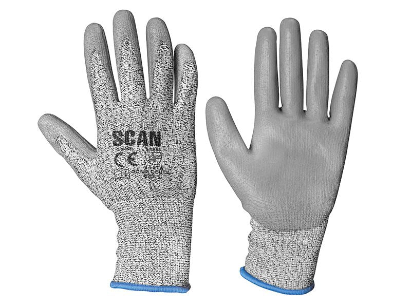 Grey PU Coated Cut 3 Gloves